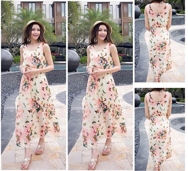 Đầm maxi sát nách cho người mập lùn thêm tự tin