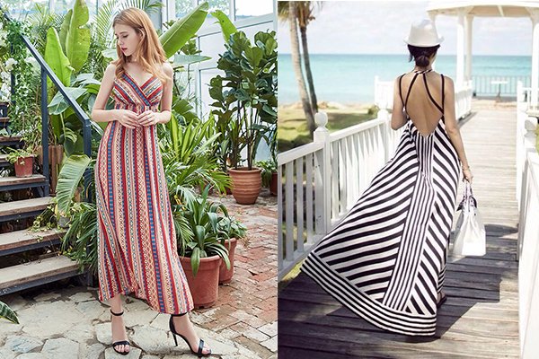 Đầm maxi hở lưng điệu đà