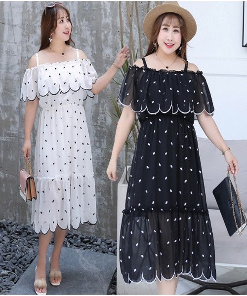 Đầm trễ vai cho người mập