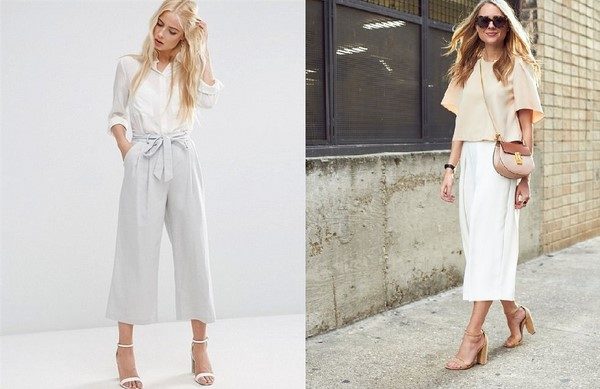 Quần culottes và áo sơ mi