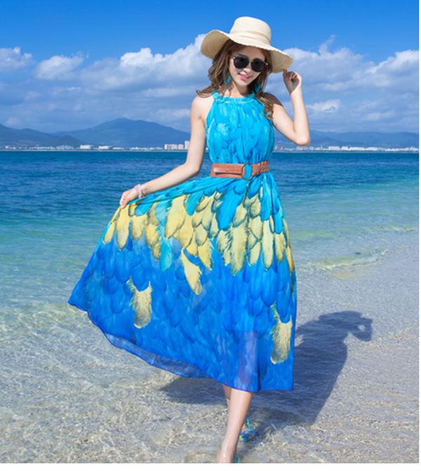 Đầm maxi đi biển giá rẻ
