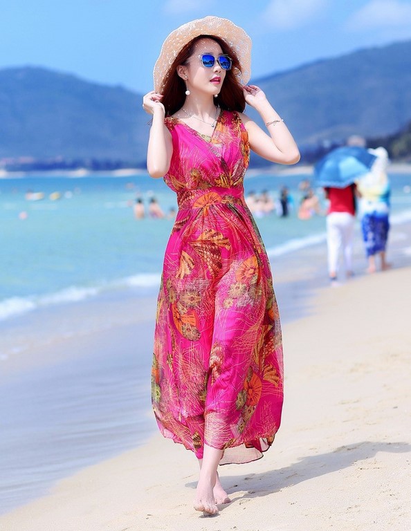 Shop đầm maxi đi biển