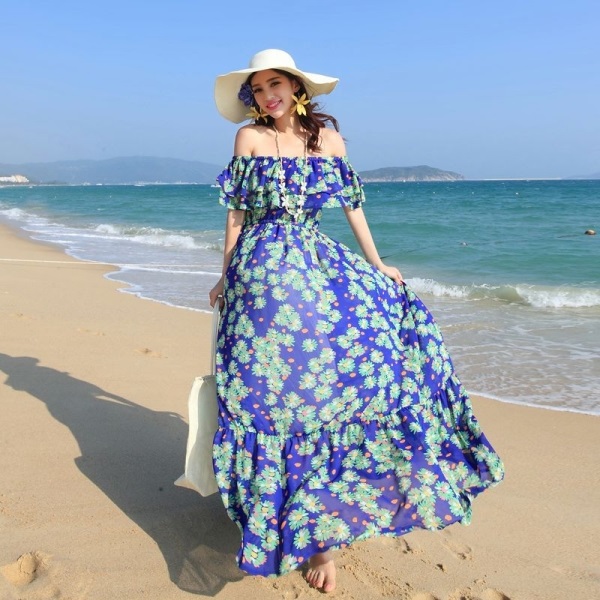 Shop đầm maxi đi biển